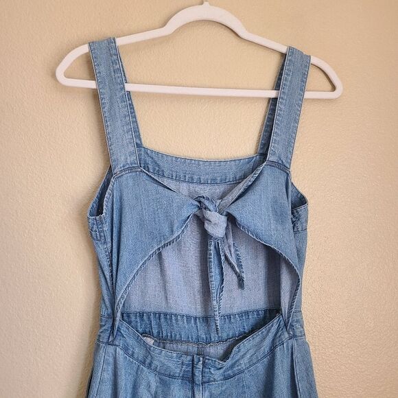 madewell denim apron bow-back jumpsuit womens size 2 - Picture 5 of 8